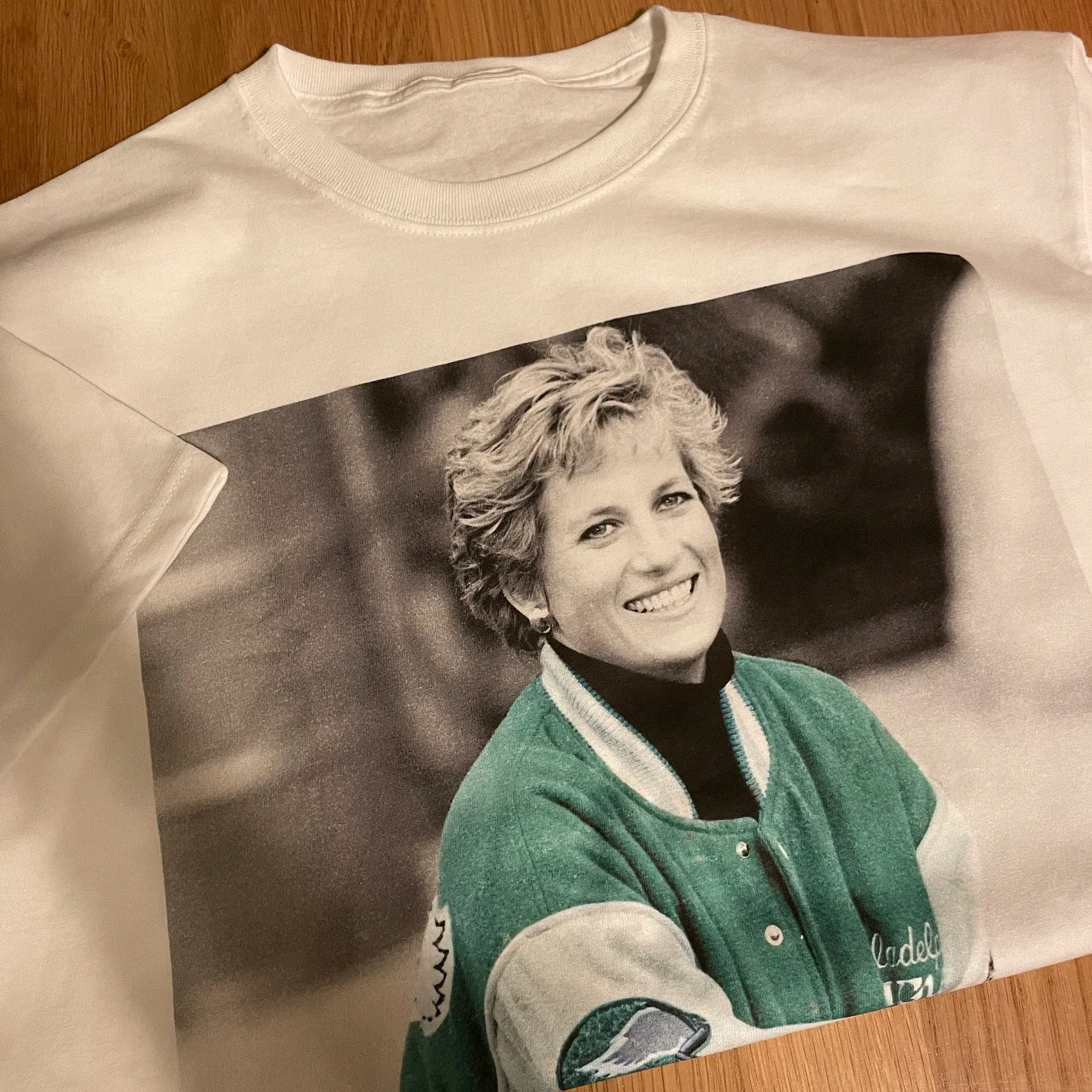 Endastore Princess Diana Wearing Philadelphia Eagles Coat T-Shirt