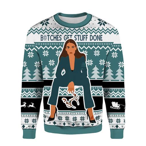 d6b6591d687550d5648a6a35c4dbf113 AOPUSWT Colorful front Bitches Get Stuff Done Christmas Sweater