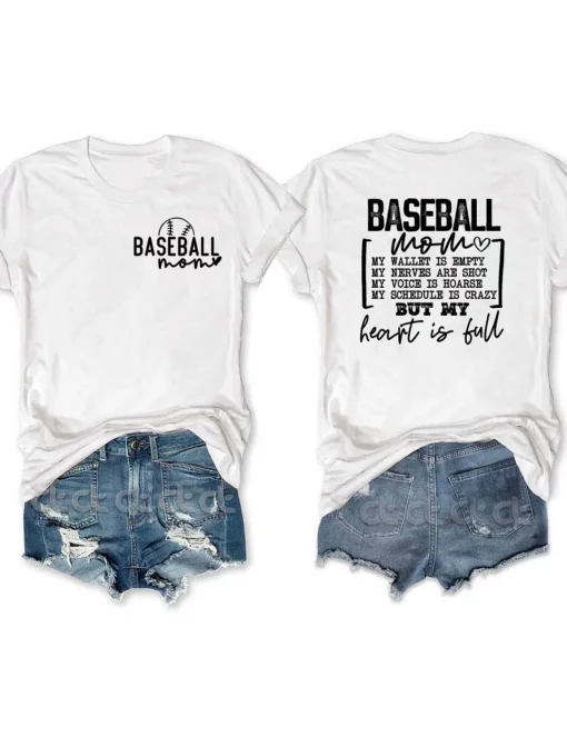 Baseball Mom Heart Is Full T-Shirt