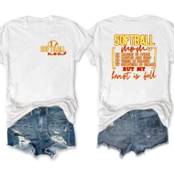 Softball Mom Heart Is Full T-Shirt