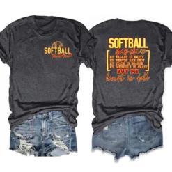 Softball Mom Heart Is Full T-Shirt