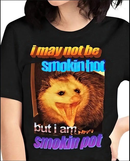 I may not be smokin hot but I am smokin pot raccoon shirt