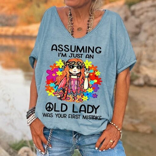 Assuming Im Just An Old Lady Was Your First Mistake Shirt 1 Assuming I'm Just An Old Lady Was Your First Mistake Shirt