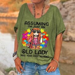 Assuming Im Just An Old Lady Was Your First Mistake Shirt 2 Assuming I'm Just An Old Lady Was Your First Mistake Shirt
