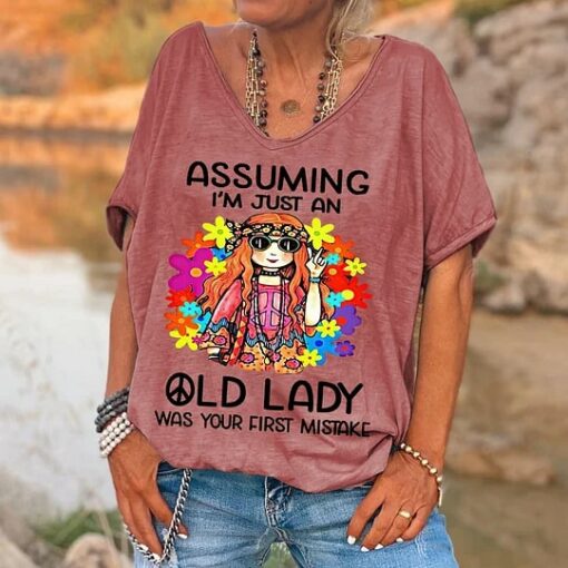 Assuming Im Just An Old Lady Was Your First Mistake Shirt 3 Assuming I'm Just An Old Lady Was Your First Mistake Shirt