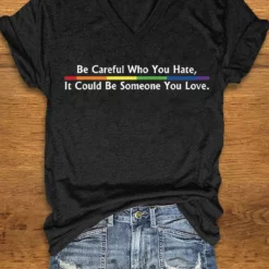 Be Careful Who You Hate, It Could Be Someone You Love tshirt vneck