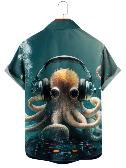 Vintage Nautical Octopus Listen Music Hawaiian Shirt 1 Vintage Nautical Octopus Listen Music Hawaiian Shirt