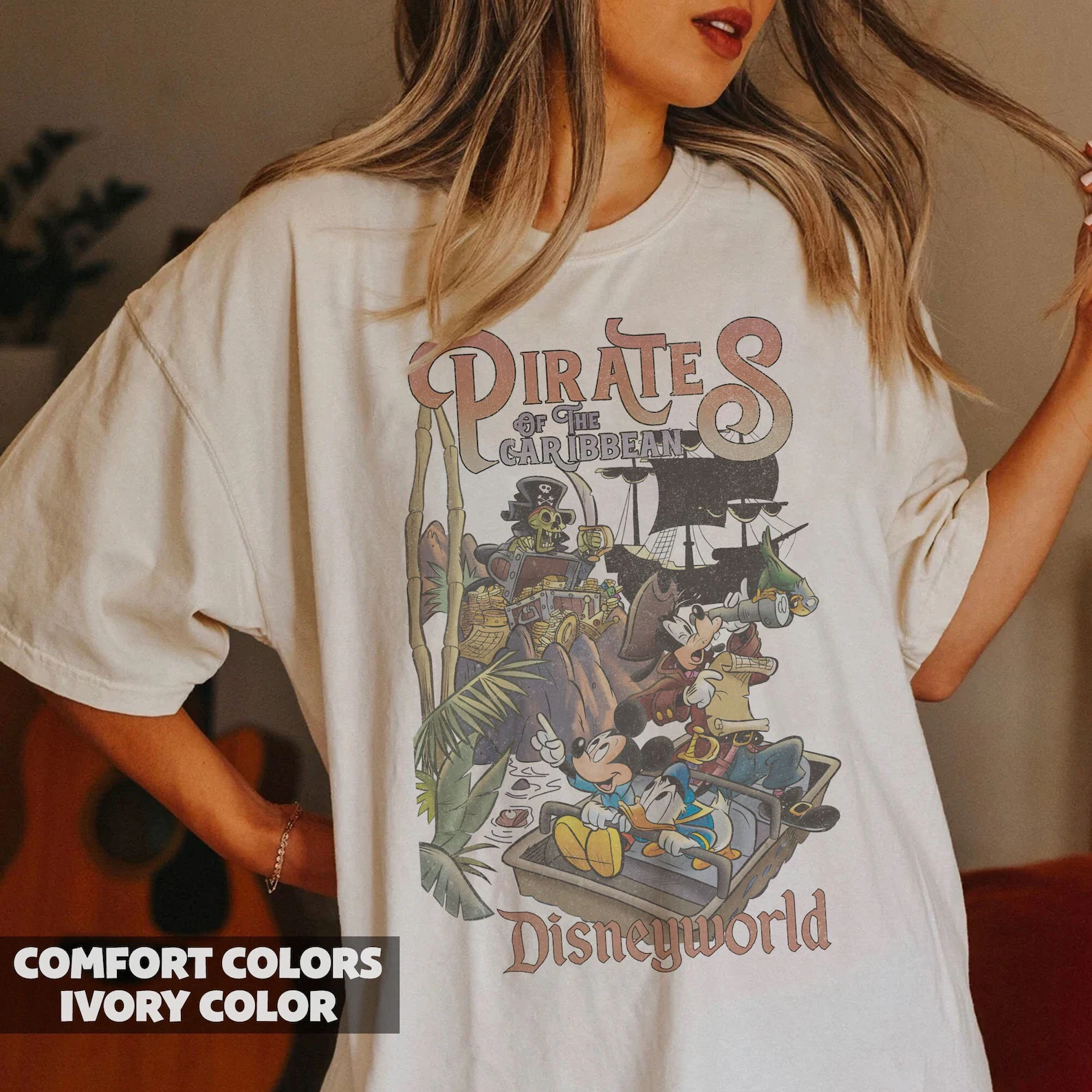 Vintage Disney Pirates Of The Caribbean Shirt, Disney Pirates Shirt