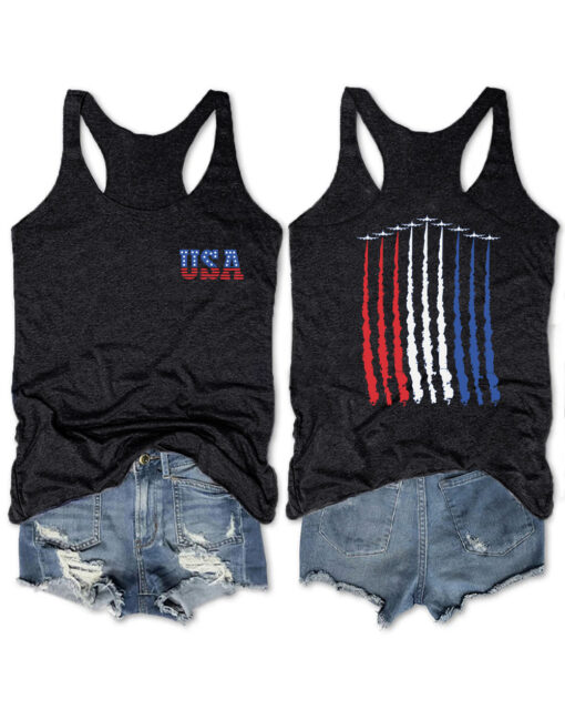 4th of July Red White Blue Air Force Tank Top 1 4th of July Red White Blue Air Force Tank Top
