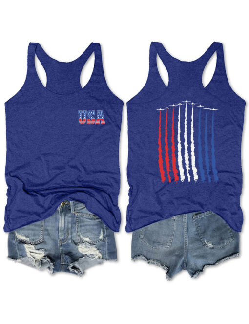 4th of July Red White Blue Air Force Tank Top 2 4th of July Red White Blue Air Force Tank Top