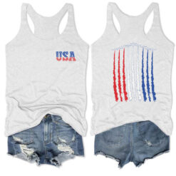 4th of July Red White Blue Air Force Tank Top 3 4th of July Red White Blue Air Force Tank Top