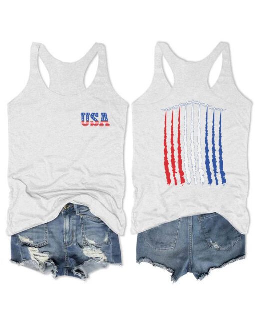 4th of July Red White Blue Air Force Tank Top 3 4th of July Red White Blue Air Force Tank Top