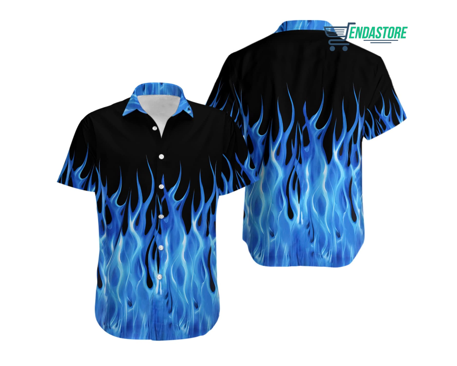 Benny's Blue Flames Bowling Hawaiian Shirt - Endastore.com