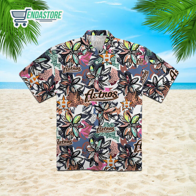 Houston Astros Baseball Floral Aloha Hawaiian Shirt Summer