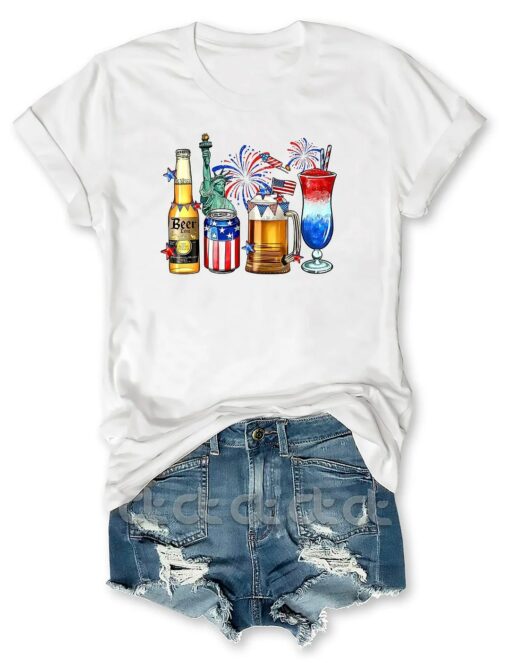 Happy 4th Of July Wine Glasses Shirt 1 Happy 4th Of July Wine Glasses Shirt