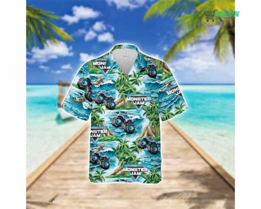 Megalodon Monster Truck Summer Hawaiian Shirt 1 Megalodon Monster Truck Summer Hawaiian Shirt