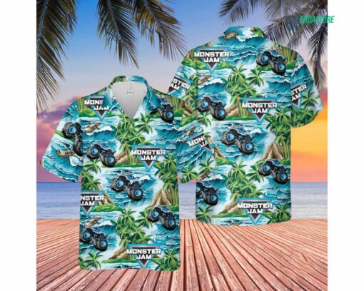 Megalodon Monster Truck Summer Hawaiian Shirt 3 Megalodon Monster Truck Summer Hawaiian Shirt