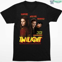 Team Edward Twilight Vampire Time of Night Black Tee Shirt With