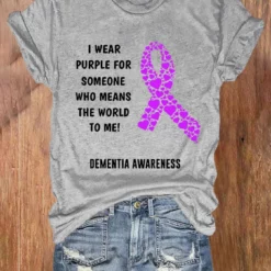d07cff89c3b2e0b2601996baf06b6184e5fce476e15531cc50291e40d29d3bbc 900 I Wear Purple For Someone Dementia Awareness Shirt
