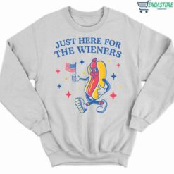 4Th Of July Hot Dog Im Just Here For The Wieners T Shirt 3 white 4Th Of July Hot Dog I'm Just Here For The Wieners T-Shirt