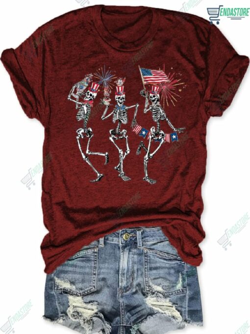 4th Of July Dancing Skeleton American Flag Shirt 7 4th Of July Dancing Skeleton American Flag Shirt
