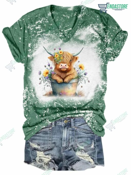 Baby Highland Cow Tie Dye T Shirt 1 Baby Highland Cow Tie Dye T-Shirt