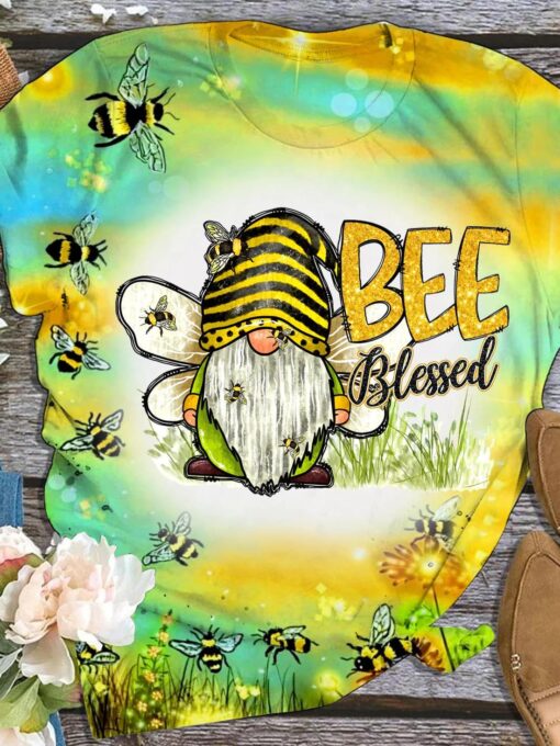 Bee Gnome Blessed Flower Shirt 1 Bee Gnome Blessed Flower Shirt
