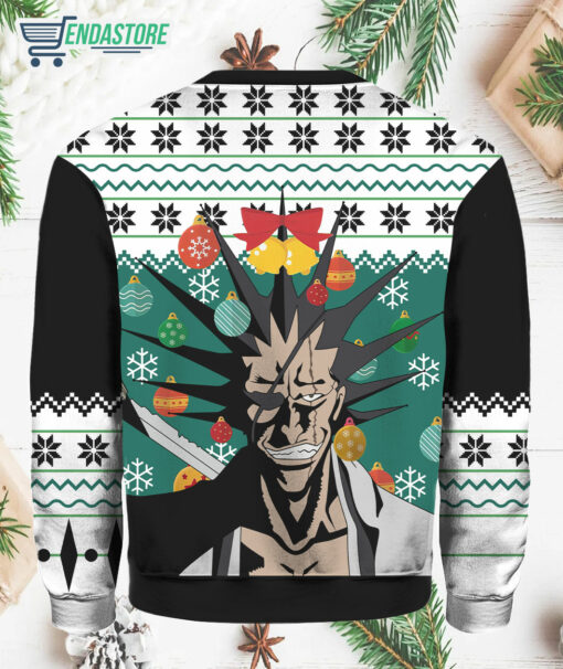 Burgerprint Endas lele Kenpachi Zaraki Bleach Ugly Christmas Sweater 2 Kenpachi Zaraki Bleach Ugly Christmas Sweater