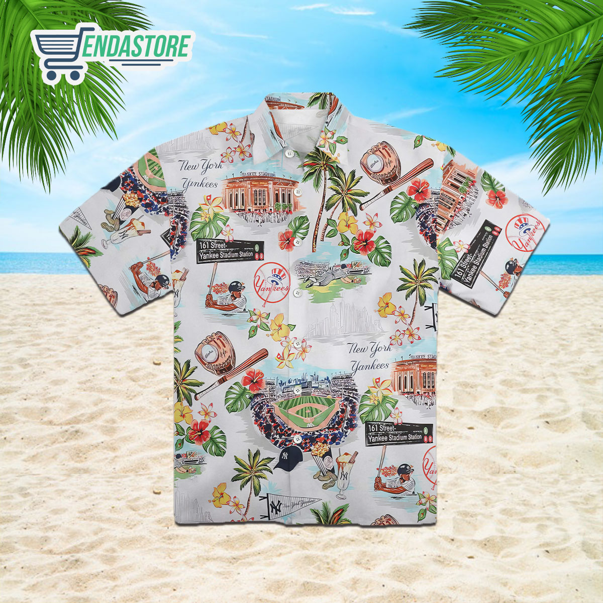 Endastore New York Yankees scenic Hawaiian Shirt
