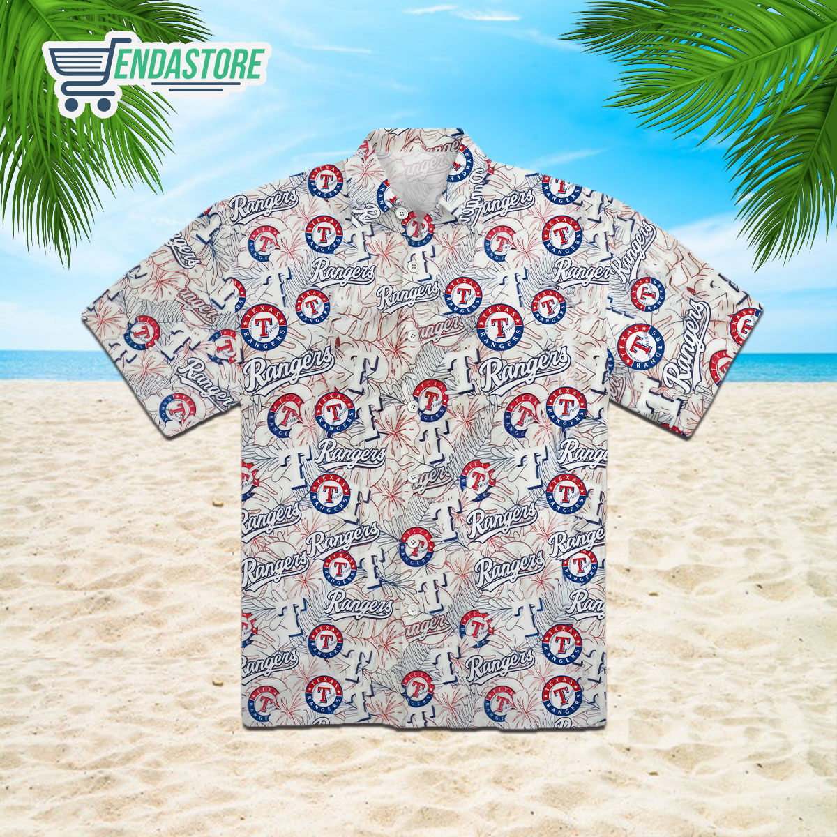 Texas Rangers American Flag Logo Hawaiian Shirt Vacation Gift For