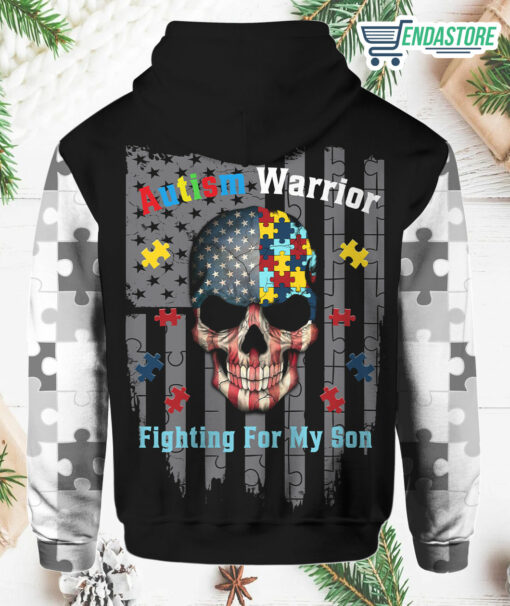 Burgerprint endas Lele Autism warrior fighting for my son 3d hoodie 2 Autism Warrior Fighting For My Son 3D Hoodie