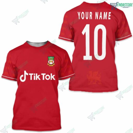 Custom Name And Number Wrexham AFC 3D Printed T Shirt 1 Custom Name And Number Wrexham AFC 3D Printed Shirt