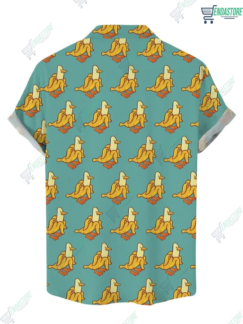 Duck In Banana Hawaiian Short Sleeved Shirt 
