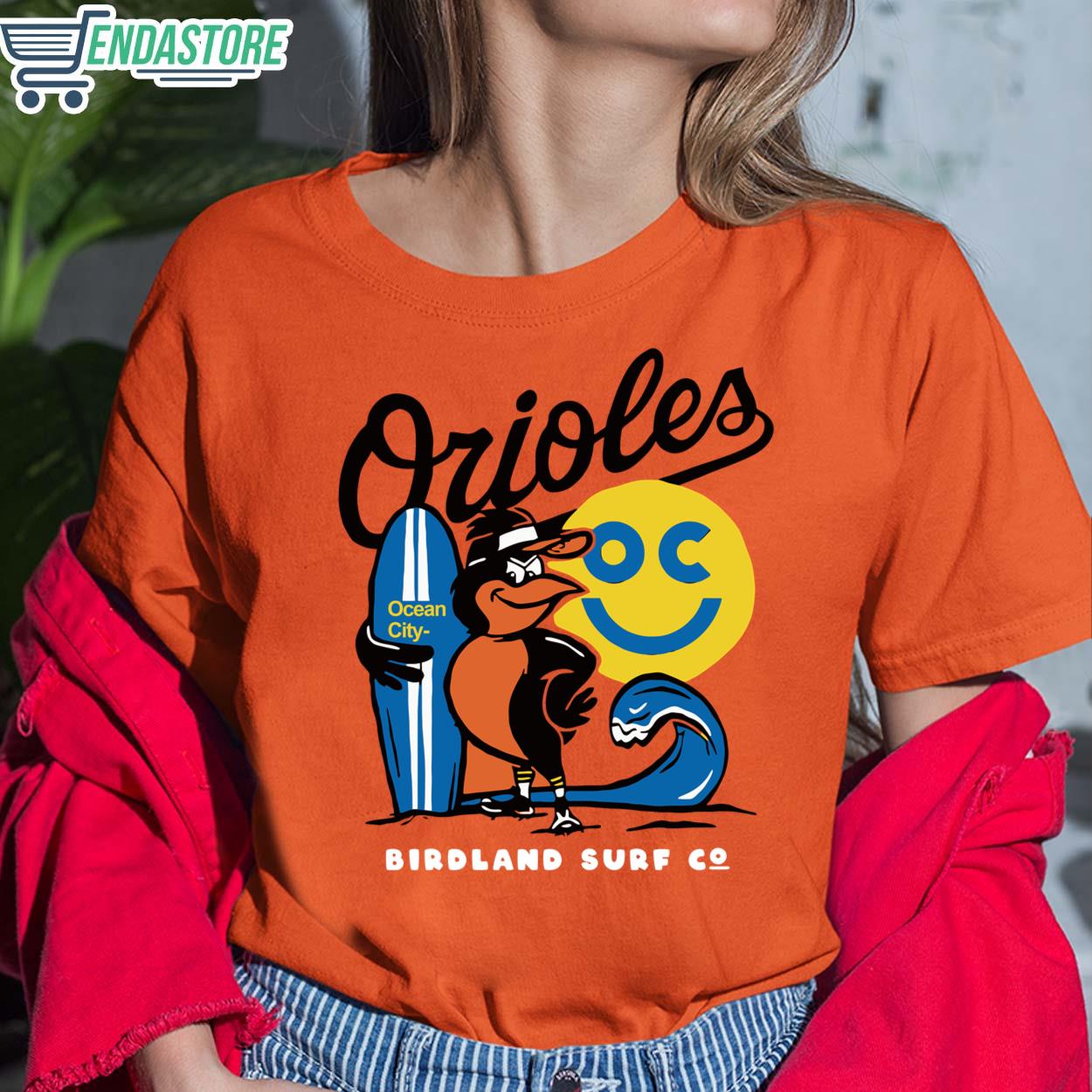 Birdland Surf Co Baltimore Orioles Ocean City T-Shirt Gift For