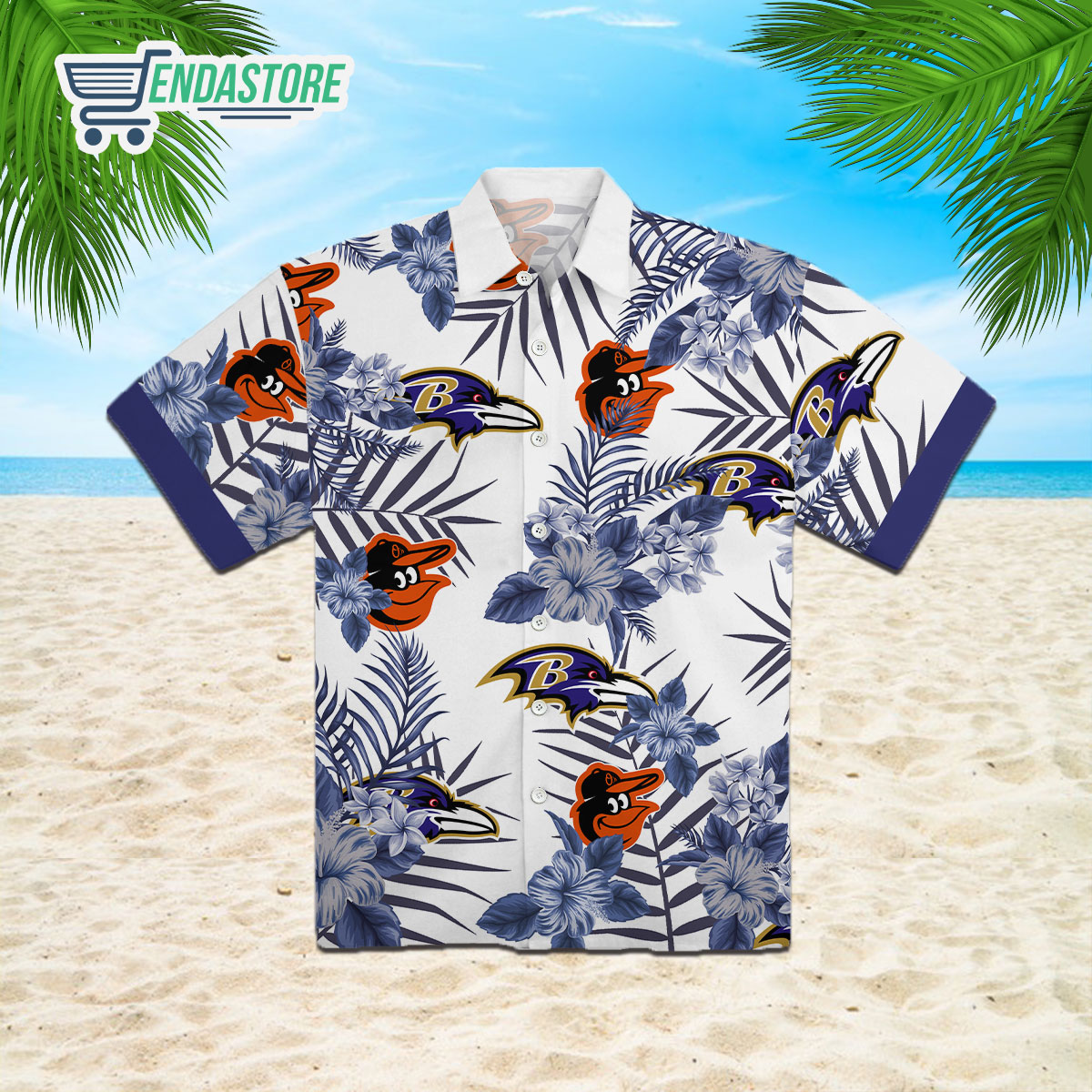 Endastore Ravens Orioles Hawaiian Shirt
