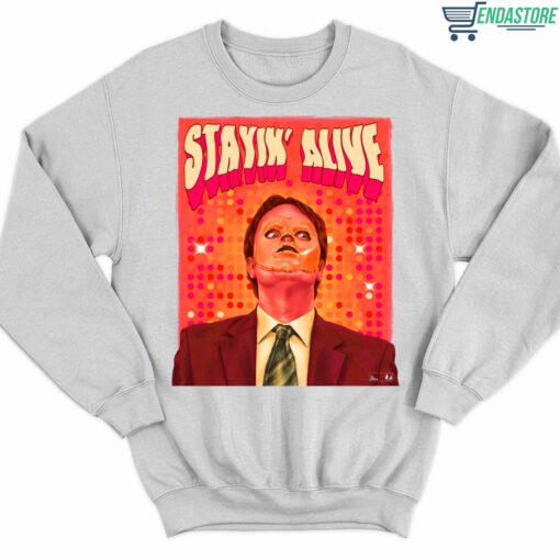 Dwight Schrute CPR Stayin Alive T shirt 3 white Dwight Schrute CPR Stayin Alive Hoodie