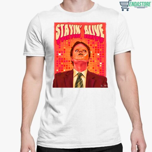 Dwight Schrute CPR Stayin Alive T shirt 5 white Dwight Schrute CPR Stayin Alive Hoodie