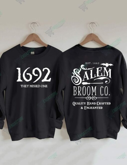 1692 They Missed One Salem Broom Co Halloween Sweatshirt 3 1692 They Missed One Salem Broom Co Halloween Sweatshirt