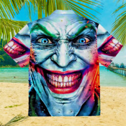 Burgerprint Endas lele Joker Face 3D Hawaiian Shirt 5 Joker Face Halloween 3D Hawaiian Shirt