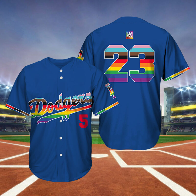 Blue 2023 Gay pride la dodgers Team LGBT Month Printed Unisex Baseball  Jersey