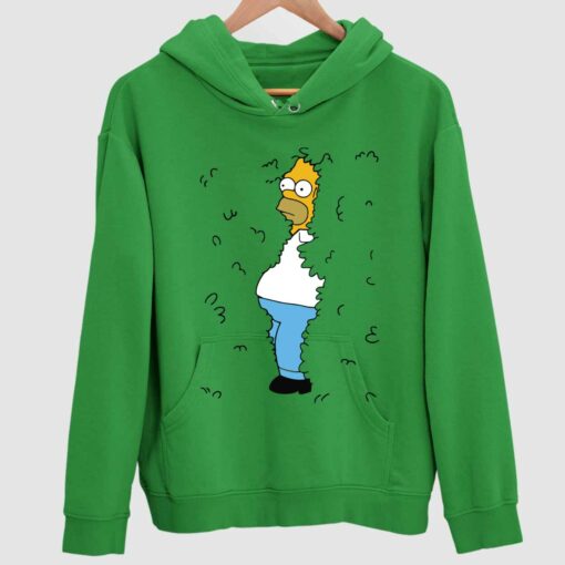 Lele Homer Simpson Backs Into the Bushes shirt 2 green Homer Simpson Bush Meme Hoodie