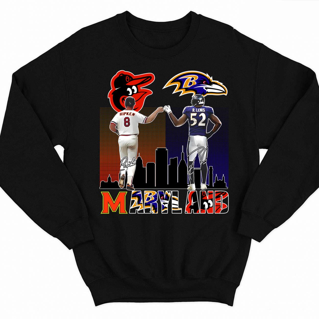 Maryland Cal Ripken Jr. Baltimore Orioles baseball and Ray Lewis Baltimore  Ravens football signatures shirt, hoodie, sweater, long sleeve and tank top