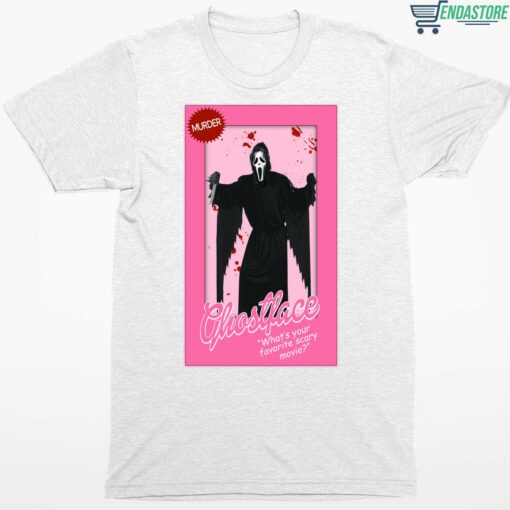 Whats Your Favorite Scary Movie Barbie Ghostface Shirt 1 white What's Your Favorite Scary Movie Barbie Ghostface Hoodie