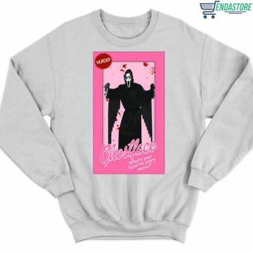 Whats Your Favorite Scary Movie Barbie Ghostface Shirt 3 white What's Your Favorite Scary Movie Barbie Ghostface Hoodie
