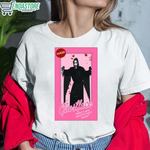 Whats Your Favorite Scary Movie Barbie Ghostface Shirt 6 white What's Your Favorite Scary Movie Barbie Ghostface Hoodie