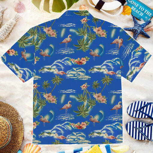 Burgerprint Lele 90s Bright Blue Flamingo Island Hawaiian Shirt 5 90s Bright Blue Flamingo Island Hawaiian Shirt