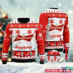 Customized Name Budweiser Christmas Sweater 1 Home 2