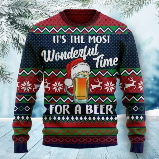 Its The Most Wonderful Time For A Beer Christmas Ugly Sweatshirt Sweater 1 It's The Most Wonderful Time For A Beer Christmas Ugly Sweatshirt Sweater