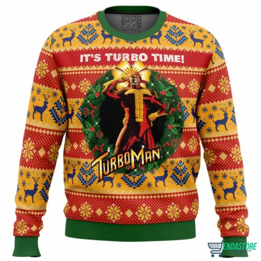 Its Turbo Time Turbo Man Ugly Christmas Sweater 1 It's Turbo Time Turbo Man Ugly Christmas Sweater