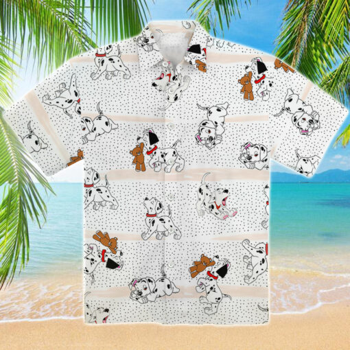 endas 101 Dalmatians Black White Hawaiian Shirt Mk3 101 Dalmatians Black White Hawaiian Shirt